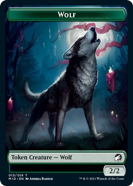 Wolf // Emblem - Teferi, Who Slows the Sunset Double-Sided Token