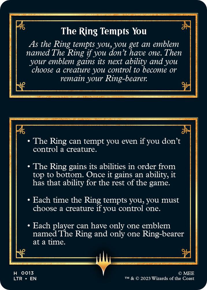 The Ring Helper Card (Back)