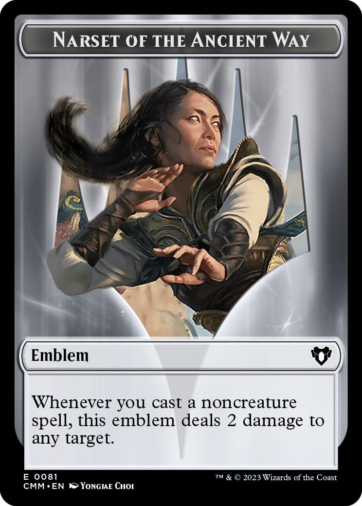 Emblem - Narset of the Ancient Way // Wizard Double-Sided Token