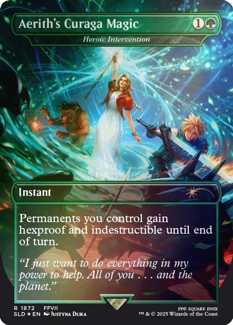Aerith's Curaga Magic - Heroic Intervention (Rainbow Foil)